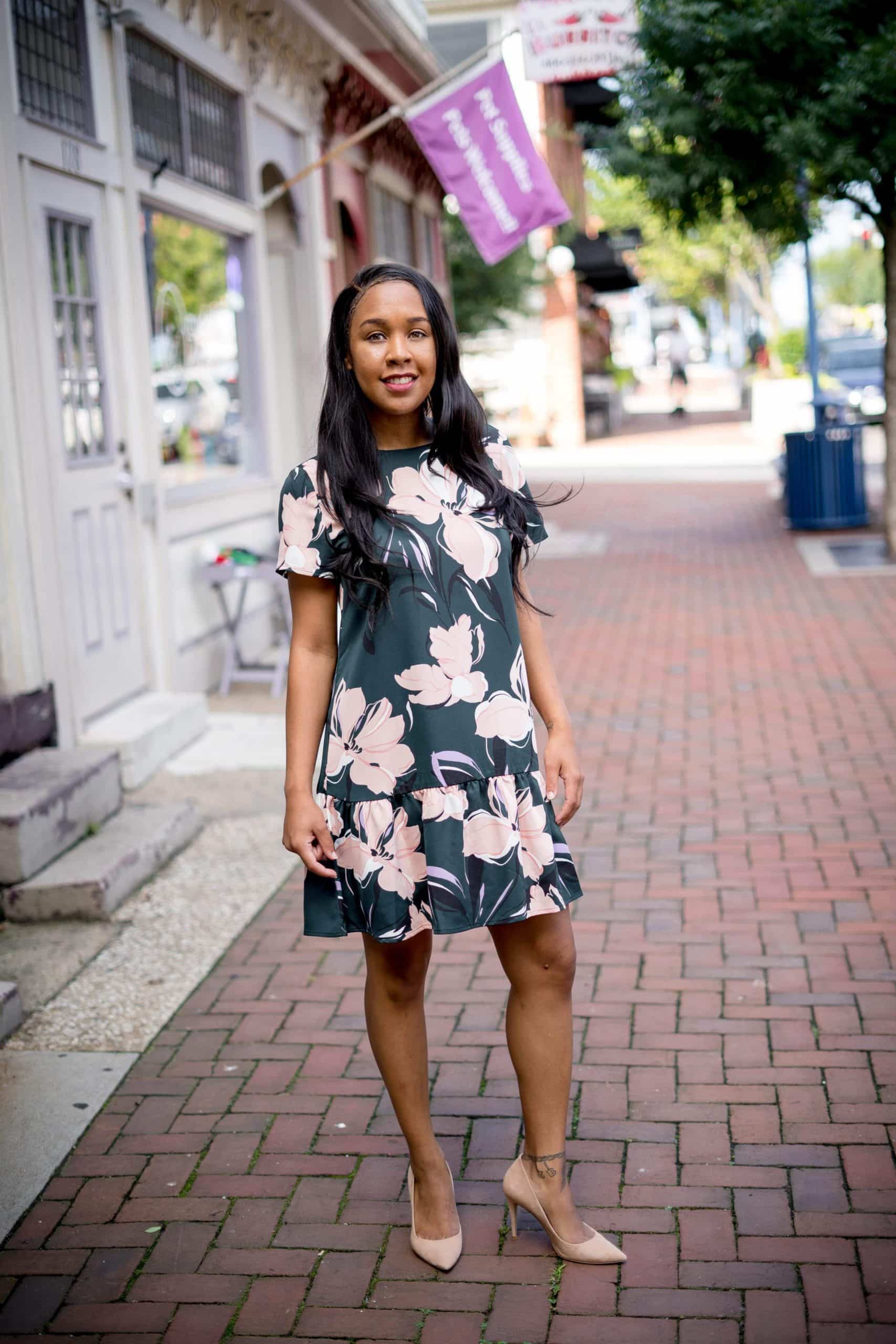 ruffle hem dress