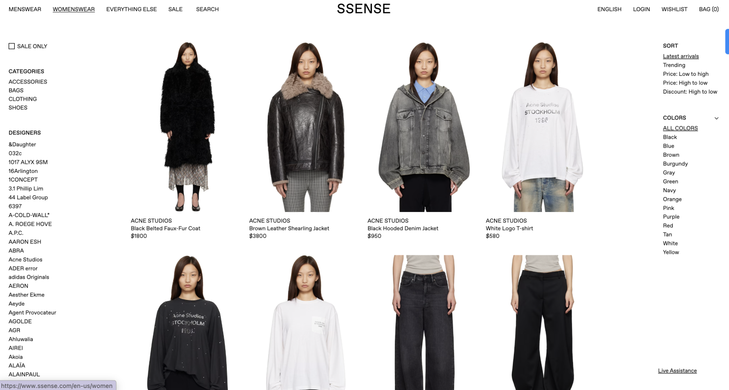 sense top female shopping sites